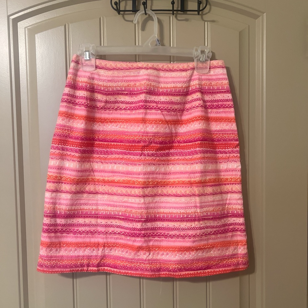 Talbots Vibrant Pink and Orange Mini Skirt